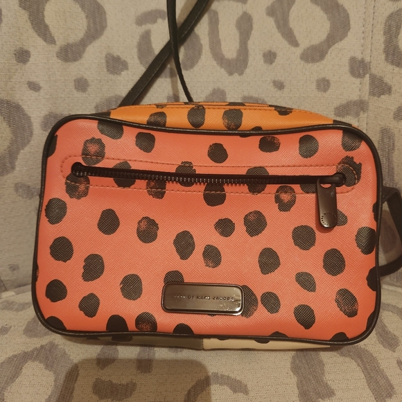 Marc Jacob Dot Multicolor Orange Black White Green Crossbody - Picture 3 of 13